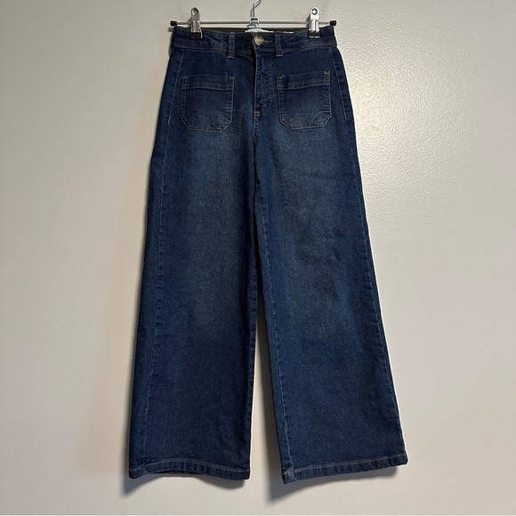 Jessica Simpson Dark Blue Olivia Wide Leg Jeans Girl’s Size 7 - Picture 2 of 8